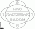 Logotip de Radom RKS Radomiak, club de futbol a Radom, ciutat propera al riu Mleczna, situada a 100 km al sud de Varsòvia, al centre-est de Polònia, Voivodat de Masòvia