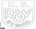 Emblema del KS ROW 1964 Rybnik, club de futbol en Rybnik, ciutat del Voivodat de Silèsia, situda al sud de Polònia prop de la frontera amb la República Txeca