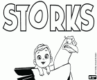 El logotip original en anglès de Storks, Cigonyes, una pel·lícula d'animació sobre la llegenda de les cigonyes i els nadons