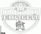 Logo de FK Ienisei Krasnoyarsk, club de futbol a Krasnoyarsk, ciutat a la regió de Sibèria Oriental i capital del krai de Krasnoiarsk. Futbolny Klub Yenisey Krasnoyarsk, nom original rus transliterat