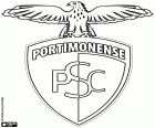 Escut del Portimonense Sporting Clube, club esportiu amb seu a Portimão, ciutat turística amb costa a l'oceà Atlàntic al sud de Portugal, al districte de Faro, a la regió de l'Algarve