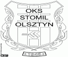 Emblema del OKS Stomil Olsztyn, Olsztyński Klub Sportowy Stomil Olsztyn, club esportiu amb seu a Olsztyn, ciutat al nord-est de Polònia i capital del Voivodat de Vàrmia i Masúria. Olsztyn és coneguda pels seus llacs i boscos