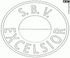 Emblema de SBV Excelsior, Stichting Betaald Voetbal Excelsior, club de futbol amb seu a Rotterdam, ciutat portuària a l'oest dels Països Baixos. El port de Rotterdam és el port de càrrega més gran a Europa, té una posició estratègica a la desembocadura del riu Rin al mar del nord
