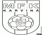 Insígnia d'MFK Karviná, Městský Fotbalový klub Karviná, club de futbol situat a Karviná, ciutat a la riba del riu de Olza a la regió de Moràvia-Silèsia, situat a la frontera amb Polònia, a l'est de la República Txeca
