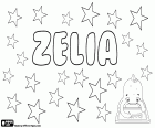 Zelia, nom de noia en portuguès, en italià, en francès i en anglès. Zelia, nom femení amb diversos orígens, variant de Celia i Zelie, forma diminutiva de Azelia i Solene