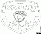 Logotip de Athlitikos Omilos Xanthi, club de futbol amb seu a Xanthi, ciutat a la regió de Macedònia oriental i Tràcia, al nord-est de Grècia