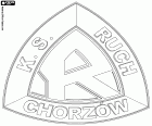 Logo de Ruch Chorzów SA, club de futbol amb seu a Chorzów, ciutat situada en el Voivodat de Silèsia, al sud de Polònia. Chorzów forma part de la zona metropolitana de Silèsia juntament amb Katowice i altres municipis