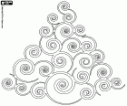 Una decoració amb la forma d'un arbre de Nadal fet amb espirals