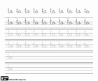 Exercicis de cal·ligrafia amb pautes, la combinació de les lletres T i O, la síl·laba TO