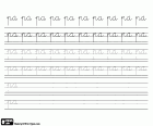 Les lletres P i A, la síl·laba PA, la primera síl·laba de la consonant P i les cinc vocals
