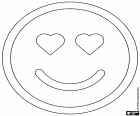 L'emoticona d'un Smiley que significa amor, admiració, adoració o gratitud. La cara somrient amb els ulls en forma de cor