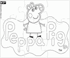 Un trencaclosques per pintar, retallar i jugar amb el logo de la porqueta més famosa, Peppa Pig