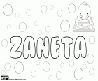 Zaneta, nom femení en diferents llengües corrresponent a Jeanette. Żaneta, nom de noia en polonès. Žaneta, nom femení en txec, eslovac i lituà. Zaneta, nom en italià medieval, diminutiu de Giovanna, variant de Gianeta