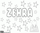 Zehra, nom turc per a noia, derivat de Zahra, nom d'origen àrab i persa que significa brillant