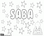 Saba, nom masculí popular a Georgia, variant de Sava, nom d'origen eslau. Saba, variant de Saba i Sabbas, nom d'origen grec que prové de l'hebreu. Saba, nom femení d'origen àrab. Saba, variant de Sabina, nom de nena