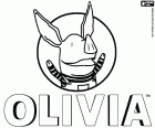 El logotip d'Olivia amb la cara feliç de la porqueta, el personatge principal creat per Ian Falconer