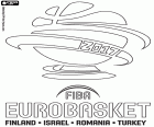 El logotip del FIBA EuroBasket 2017, el campionat europeu de bàsquet masculí de 31 d'agost al 17 de setembre de 2017, a quatre països, Finlàndia, Israel, Romania i Turquia