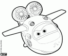 Mira en la seva forma d'avió, un avió-robot de Super Wings