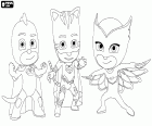 Gekko, Catboy i Owlette són els tres membres de l'equip de superherois de PJ Masks