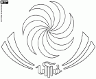 Logo de l'equip nacional georgià de rugbi, conegut com els Lelos i Borjgalosnebi que significa els homes de Borjgali. El Borjgali és el símbol georgià del sol i el símbol oficial de Geòrgia