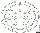 Una composició geomètrica amb una estrella en forma de mandala, una bonica decoració nadalenca