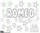 Romeo, nom per a nen que prové del nom grec Rhomaios, utilitzat en espanyol, italià i romanès. Rómeó, nom en hongarès i islandès. Roméo, nom francès. Romèo, nom en occità llenguadós.