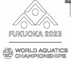 El logotip del Campionat Mundial de Natació 2023, Fukuoka, Japó, del 14 al 30 de juliol del 2023