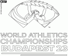 El logotip del Campionat del Món d'atletisme 2023, Budapest, Hongria, del 19 al 27 d'agost del 2023