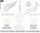 Els All Blacks de Nova Zelanda i els Sprinboks de Sud-àfrica, final de la Copa del Món de Rugbi 2023, Stade de France, Saint-Denis, França, 28 d'octubre de 2023
