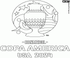 La Conmebol Copa Amèrica USA 2024 es juga als Estats Units d'Amèrica del 20 de juny al 14 de juliol del 2024. El logotip de la competició per pintar