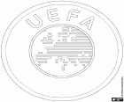 El logotip de la UEFA, la Unió d'Associacions Europees de Futbol, ​​Union of European Football Associations en anglès. La UEFA és la confederació europea d'associacions nacionals de futbol. La seva seu es troba a Nyon, Suïssa