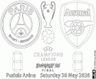 Pintar PSG vs Arsenal, final 2025-2026