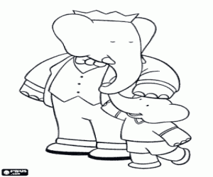 Pintar El rei de l'elefant Babar