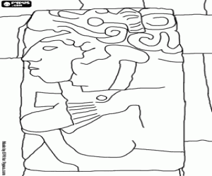 Pintar Un relleu Maia, Palenque, Mèxic