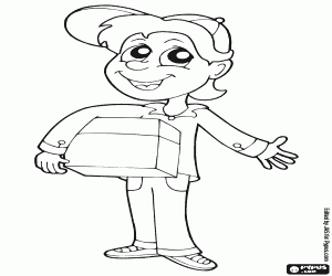 Pintar Un repartidor amb el paquet