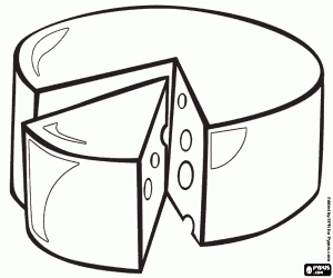 Pintar Roda de formatge i un tros tallat