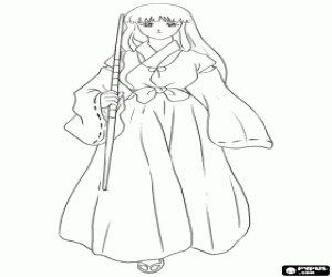Pintar La sacerdotessa Kikyo, Inuyasha