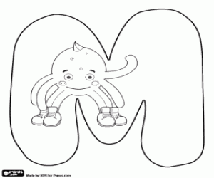 Pintar Salt del Pypus i la lletra M