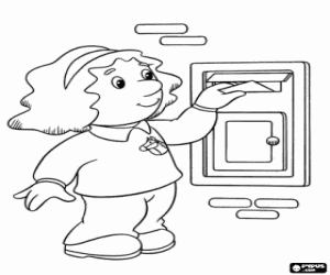 Pintar Sarah enviant una carta