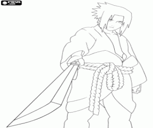 Pintar Sasuke Uchiha, un ninja de Naruto