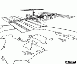 Pintar Un satèl·lit artificial, en òrbita