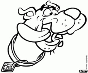 Pintar Scooby Doo amb la llengua fora