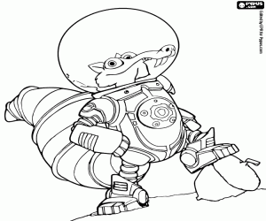 Pintar Scrat i el seu gla en un planeta