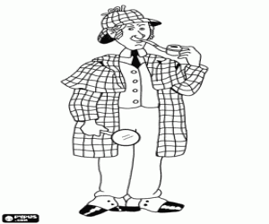 Pintar Sherlock Holmes ambla seva pipa