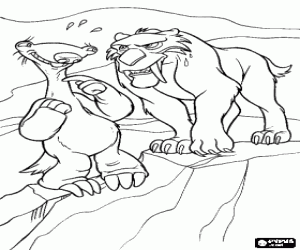 Pintar Sid davant el tigre Diego