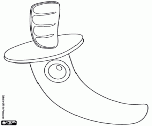 Pintar Una simitarra, una arma oriental