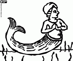 Pintar Sirena en el fons marí