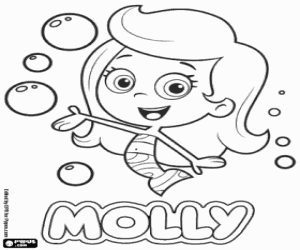 Pintar La sirena Molly de Bubble Guppies