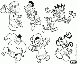 Pintar Les sis persones en el món