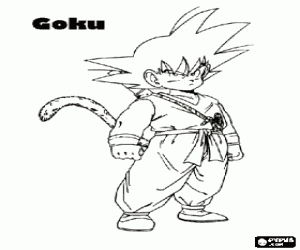 Pintar En Son Goku, el nen amb cua
